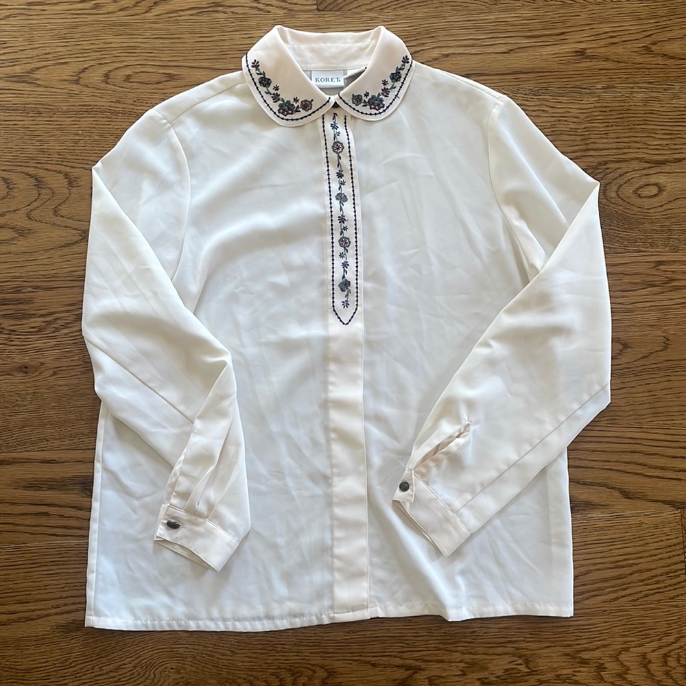 Vintage 1990s Koret Peter Pan Collar Blouse